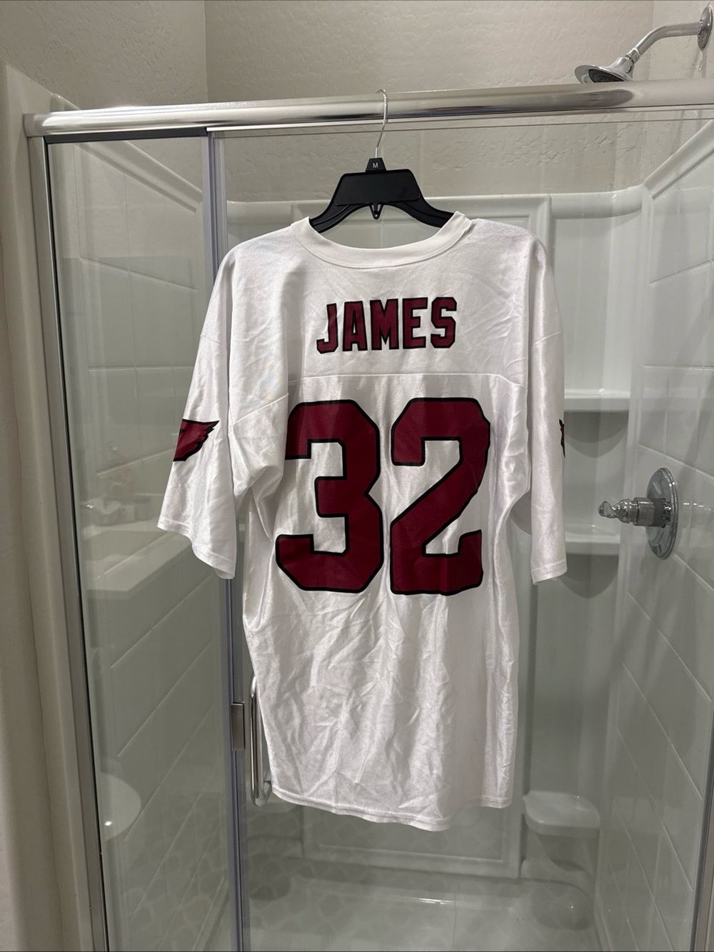 White Men's Football Jersey with Maroon Number 32 - James Arizona Cardinals